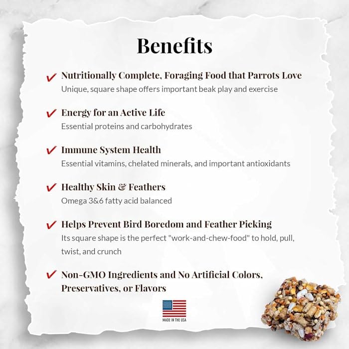 LAFEBERS Fruit Delight Avi-Cakes Pet Bird Food, Made with Non-GMO and Human-Grade Ingredients, for Cockatiels Conures Parakeets