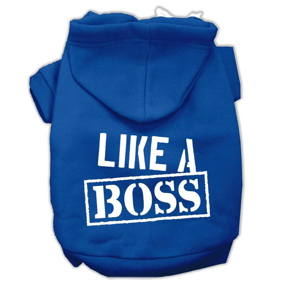 Pet, Dog & Cat Hoodie Screen Printed, 'Like A Boss' Purple Lg (10-14 Lbs.)