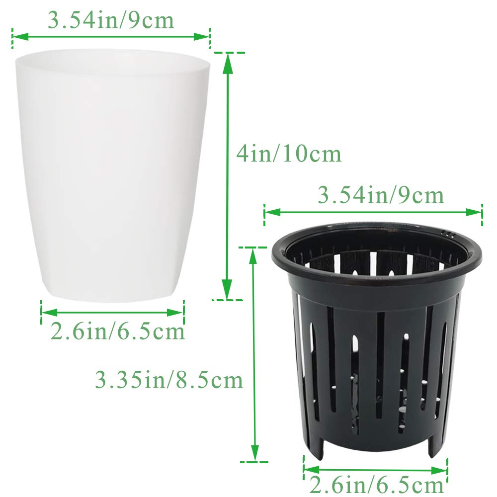 OJYUD 8 Pack 4 Self-Watering White Plastic Planters, Modern Decorative Pots for House Plants, Flowers, Herbs, African Violets