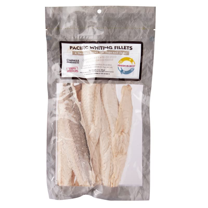 Fresh Is Best - Freeze Dried Healthy Raw Meat Treats for Dogs & Cats - Pacific Whiting Fillets