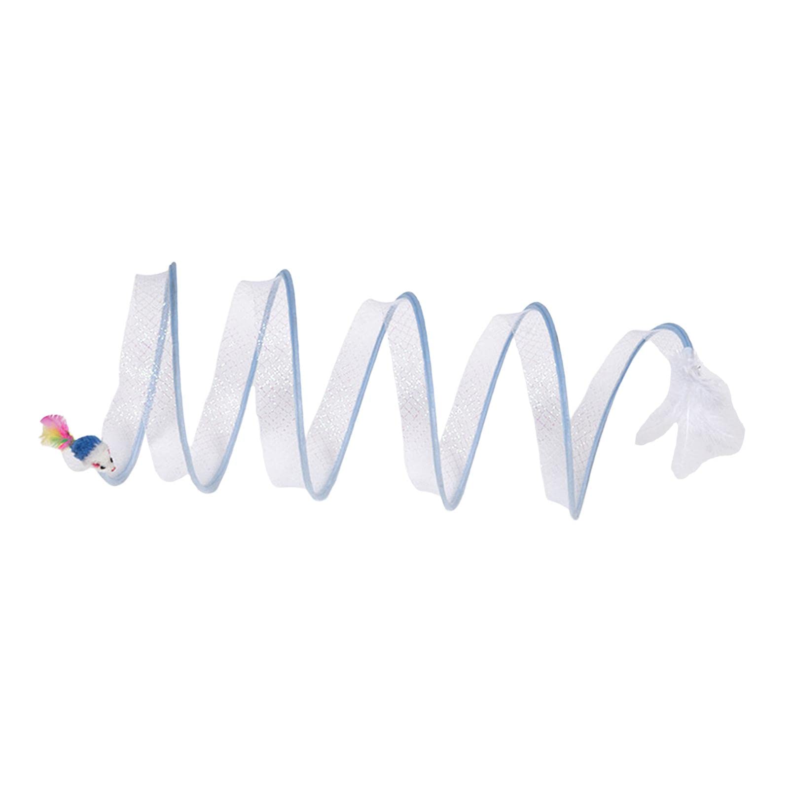 Atorse Collapsible Cat Tunnel Pet Interactive Toy Spring Toy For Kitten Puppy Bunny Blue