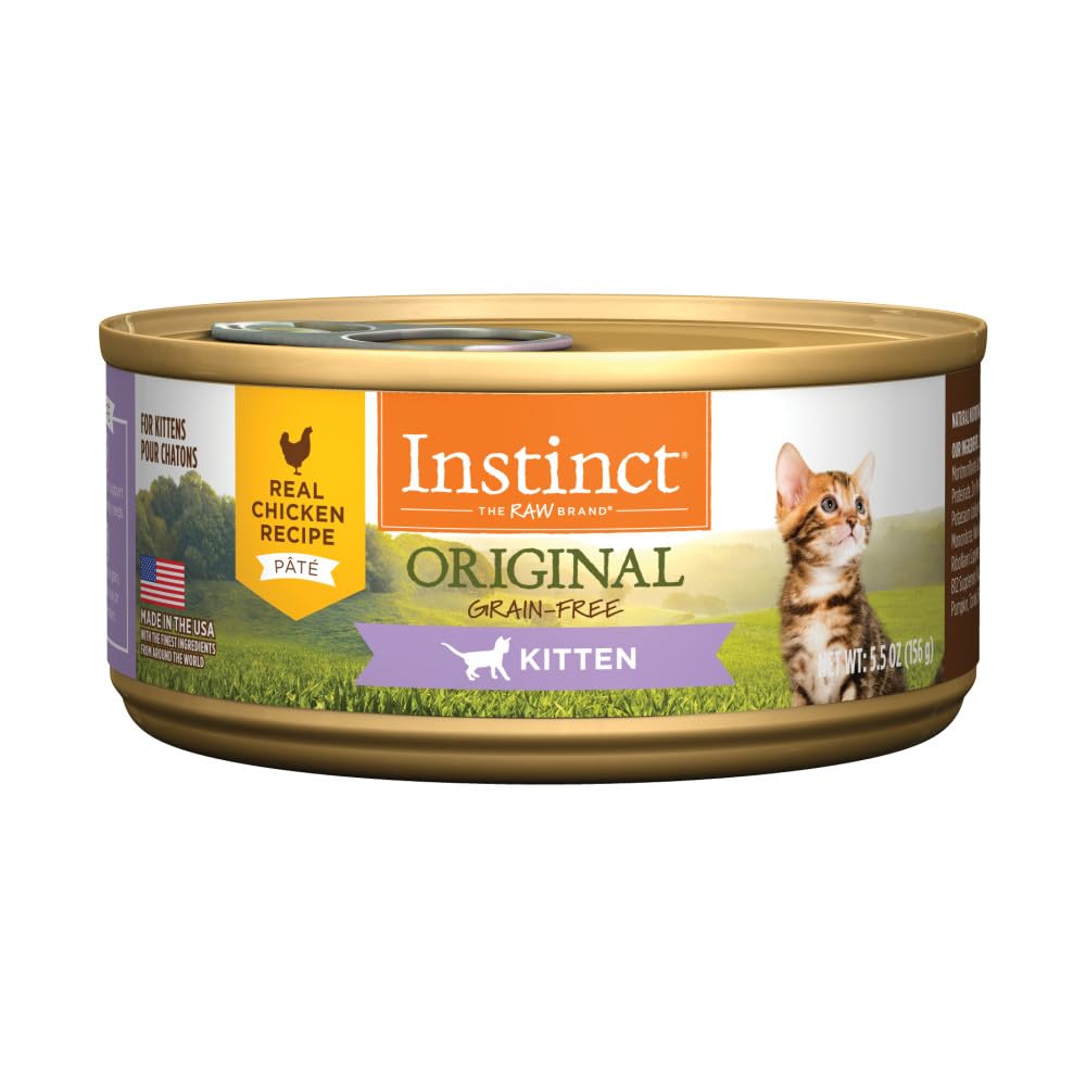 Instinct Original Kitten Wet Cat Food, Pate, Grain-Free - Real Chicken, 5.5 oz. Cans (Pack of 12)