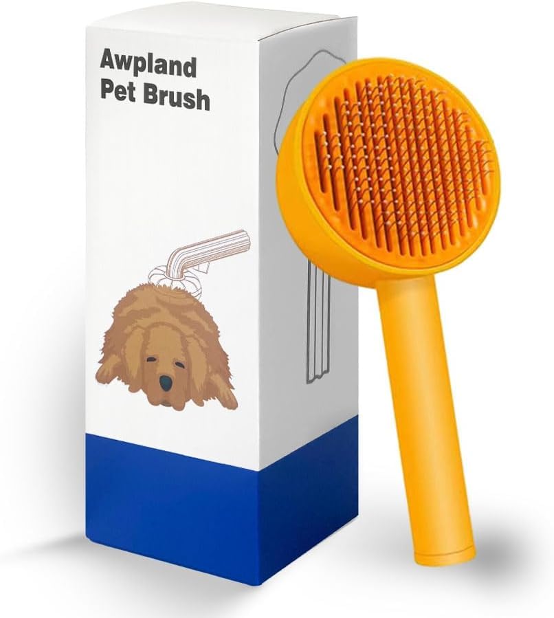 Small Cat Brush For Short Or Long Haired Cats Dogs Rabbits, Cute Dog Brush With Release Button For Massage And Removes Loose Fur