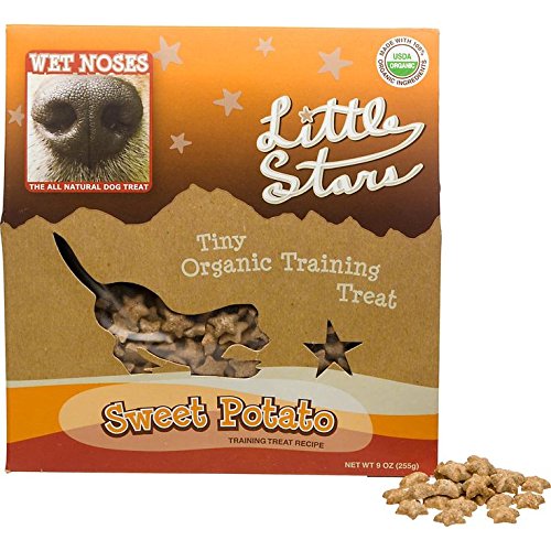 Wet Noses Little Stars Tiny Organic Dog Training Treats in 2 Flavors: (1) Peanut Butter and (1) Sweet Potato (2 Boxes Total, 9 O