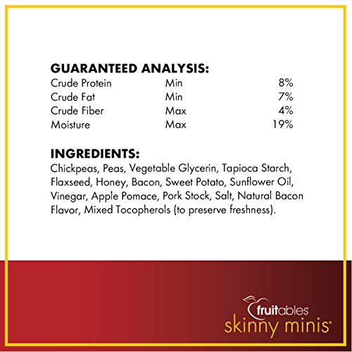 Fruitables Soft and Chewy Skinny Minis 12 Ounce Apple Bacon Grain Free Dog Training Treat, Pack of 3