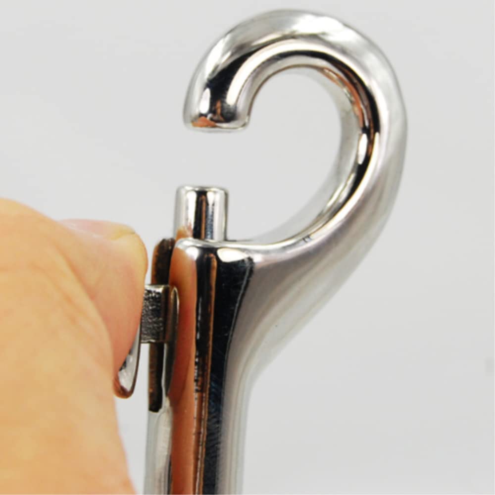 Jleivvi 2 Pcs Double Ended Lead For Dogs, Bolt Snap Hooks Zinc Alloy Double End Clip Silver Diving Clip Trigger Snaps For Diving