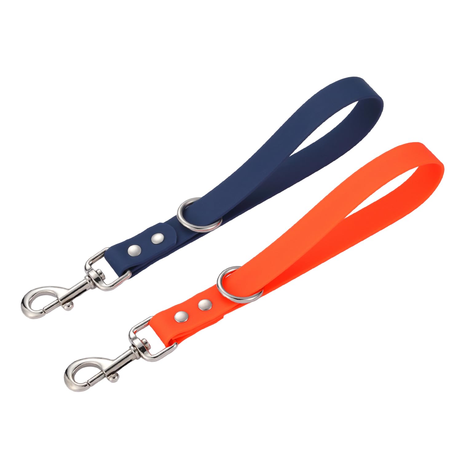 Short Dog Leash Traffic Dog Lead 2 Pcs Waterproof Safety Pets Training Leashes Orange & Blue 10' Pet Leads For Indoor Outdoor Daily Walking Backup Hiking (Blue&Orange 10 Inch)