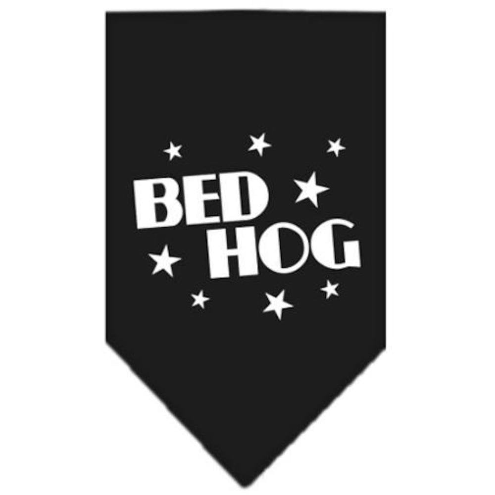Pet and Dog Bandana Screen Printed, &quot;Bed Hog&quot; Black Small
