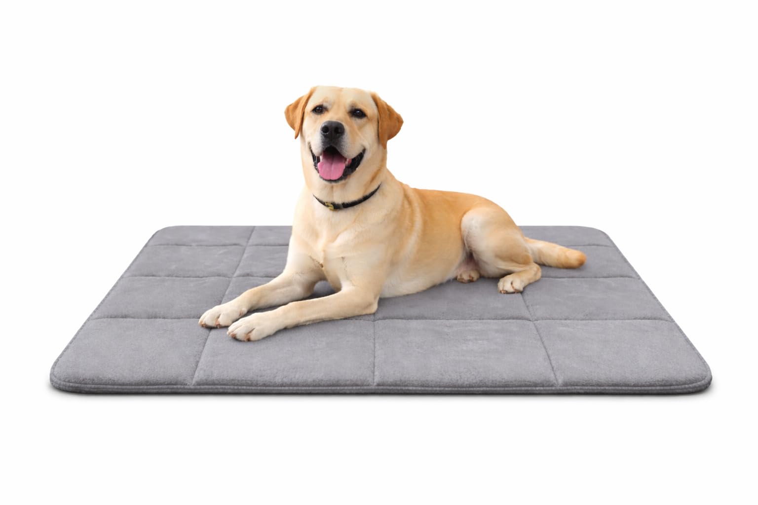 SH Luxe Dog Bed Mat, Thick Cushioned Plush Crate Mat for Small, Medium and Large Dogs, Non Slip, Foldable and Portable, Black (G
