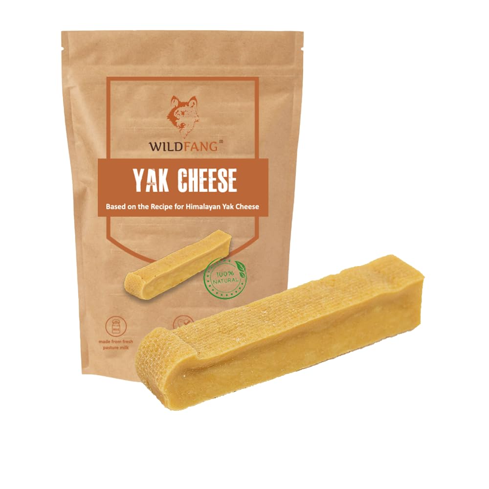 Wildfang® Natural Yak Chews For Dogs, Hard Yak Cheese Dog Chews From Cow Milk - 1 Pack Cheese Yak Chews For Large Dogs & Small Dogs, Yak Stick, Himalayan Recipe Yak Dog Chews, Bones Dog Yak - Medium