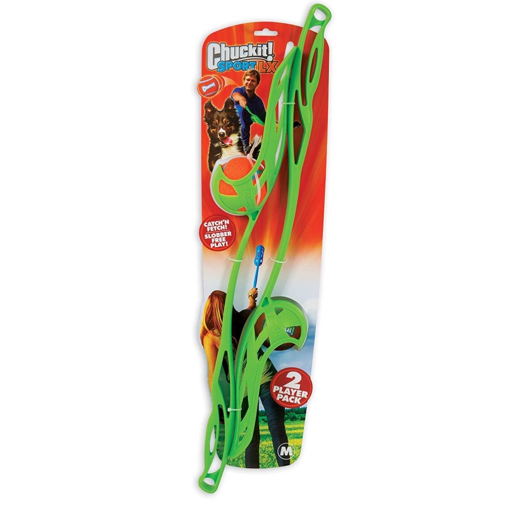 Chuckit! Sport LX Ball Launcher System 2 Player Pack, Medium, Assorted (Orange, Blue, Green)