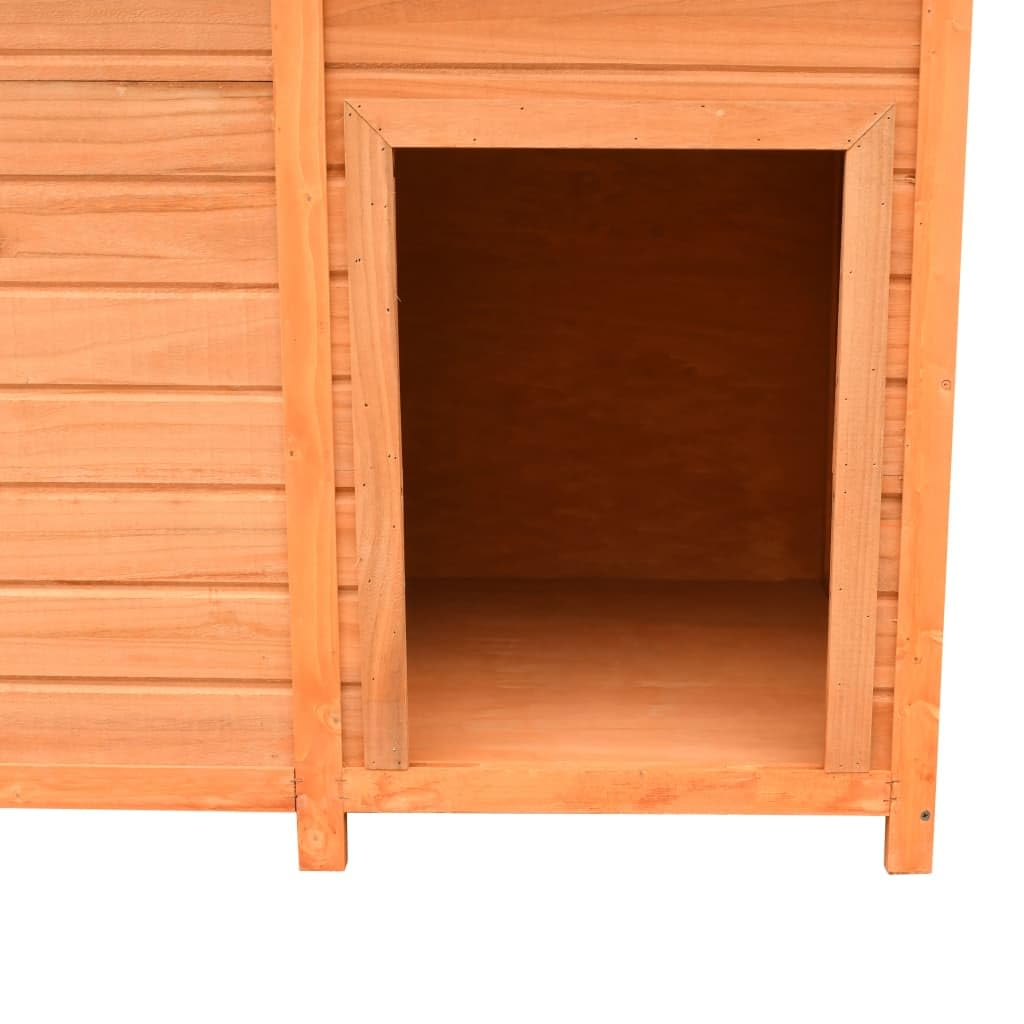 vidaXL Sturdy Dog Cage with Roof - Solid Pine & Fir Wood Material in Brown and Green - Weather-Resistant Outdoor Kennel for Dogs - Rustic Charm and Easy Assembly, 47.2" x 30.3" x 33.9"
