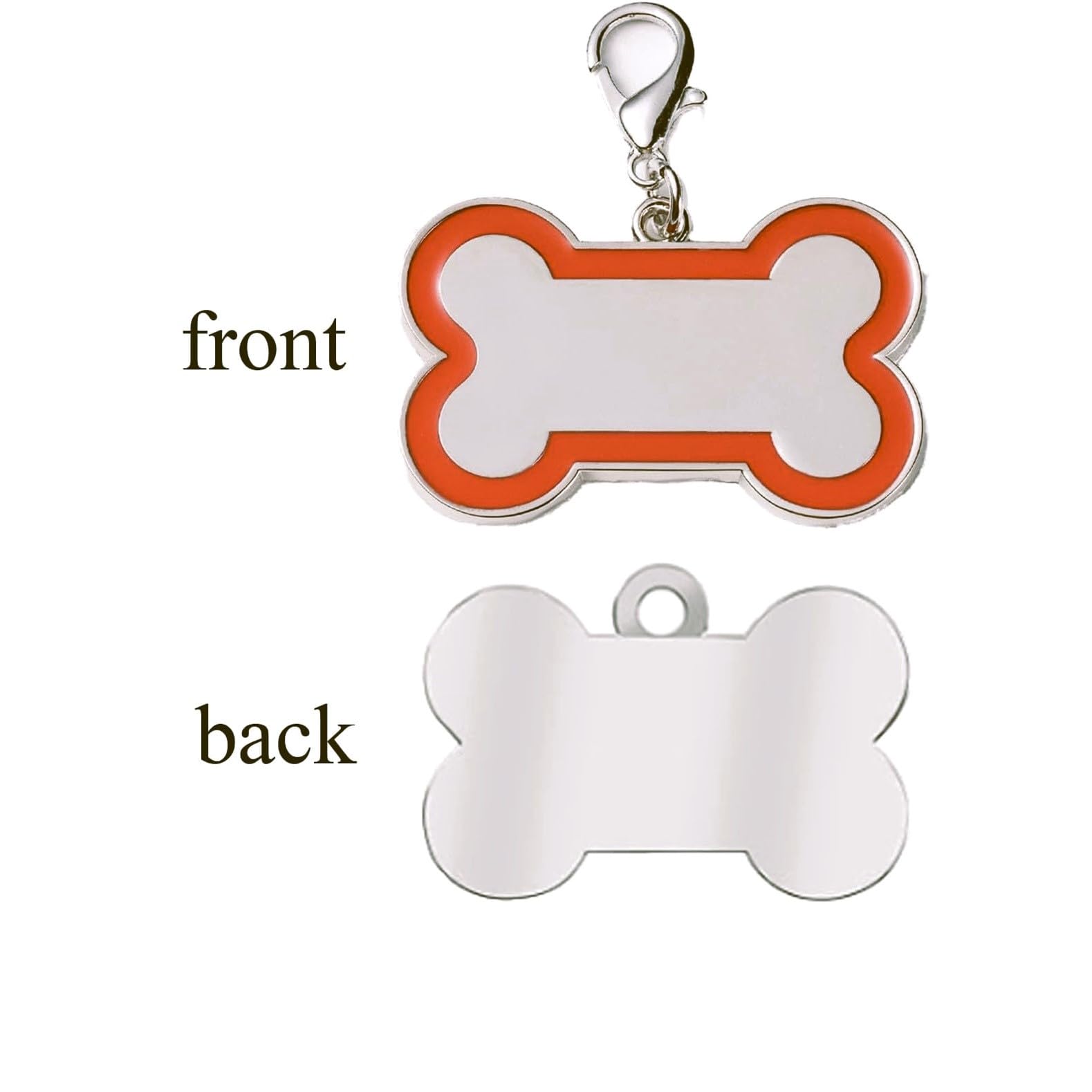 Coolliant Personalized Dog Id Tags - Laser Engraved, Bone-Shaped, Large: Orange