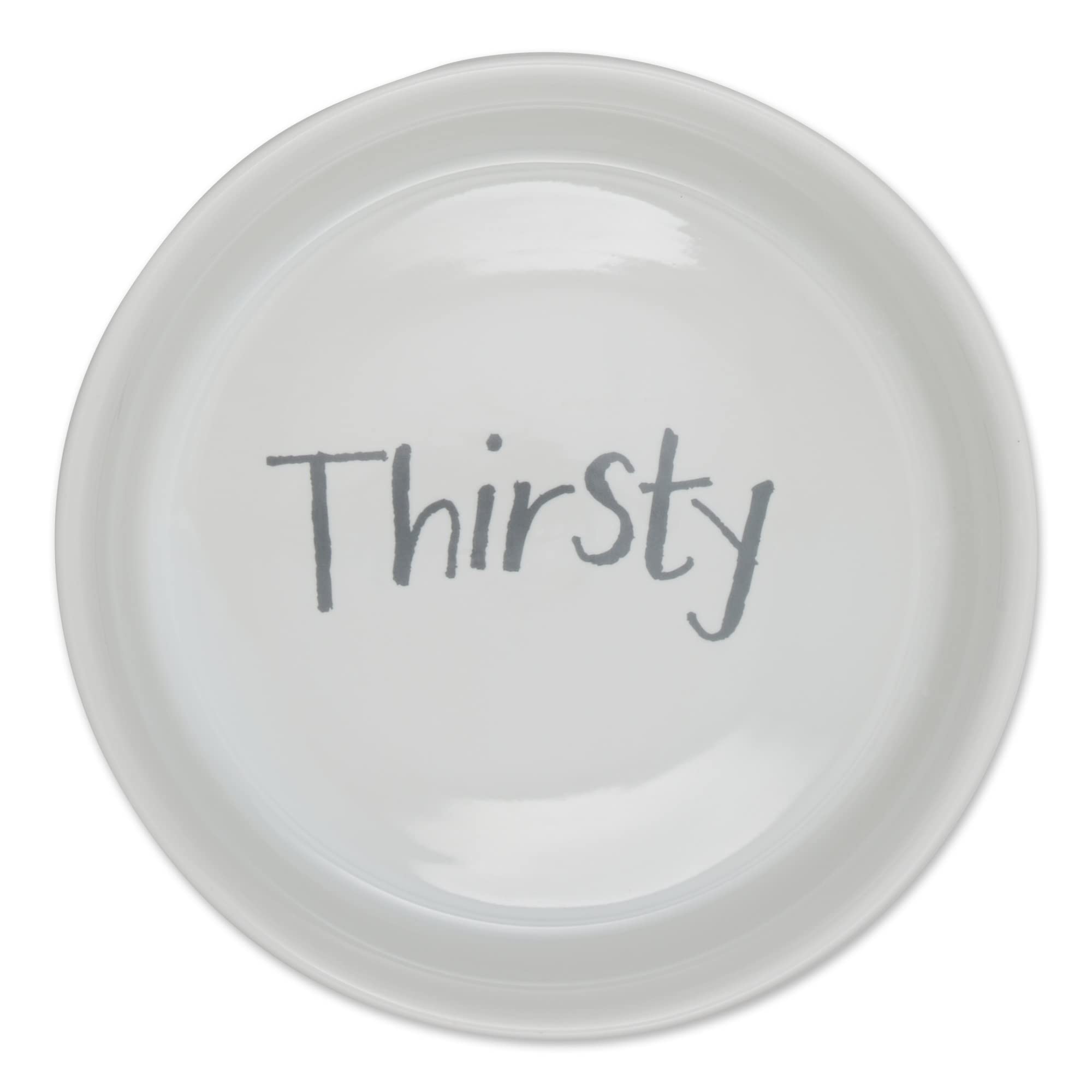 Bone Dry Ceramic Pet Collection Chevron, Small Set, 4.25x2, Gray, 2 Piece