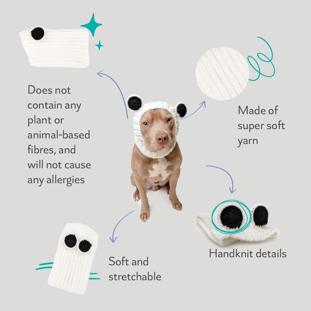 Zoo Snoods Panda Costume for Dogs- Warm No Flap Ear Wrap Hood for Pets, Kungfu Panda Dog Outfit for Winters, Halloween, Christma