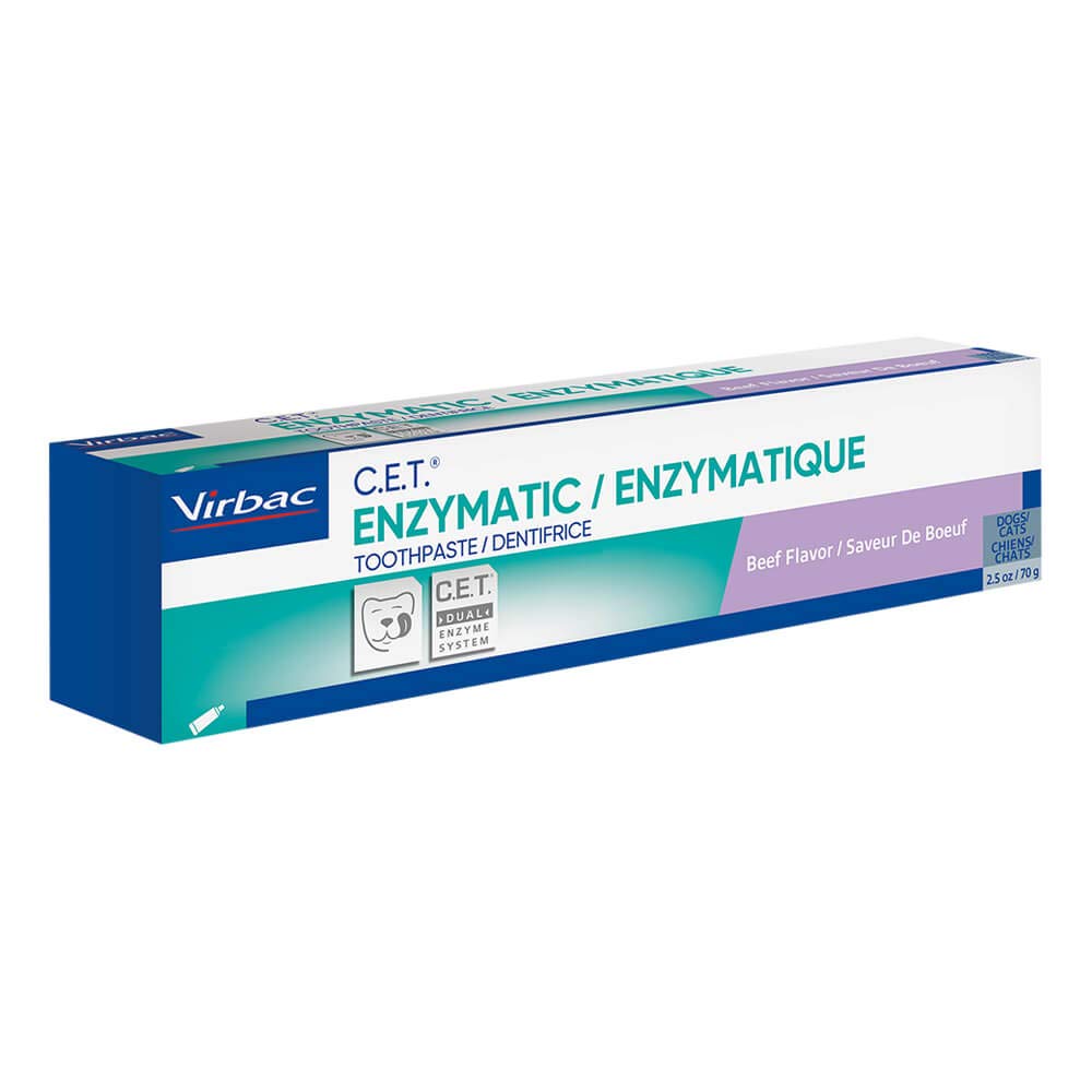 Virbac Plaque Tartar Control Enzymatic Dog And Cat Toothpaste, 2.5 Oz, Beef