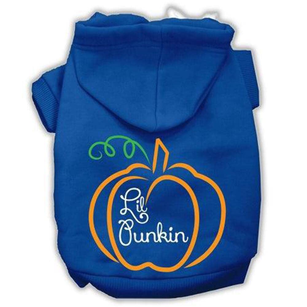 Halloween Pet Dog & Cat Hoodie Screen Printed, 'Lil Punkin' Blue Xs (0-3 Lbs.)