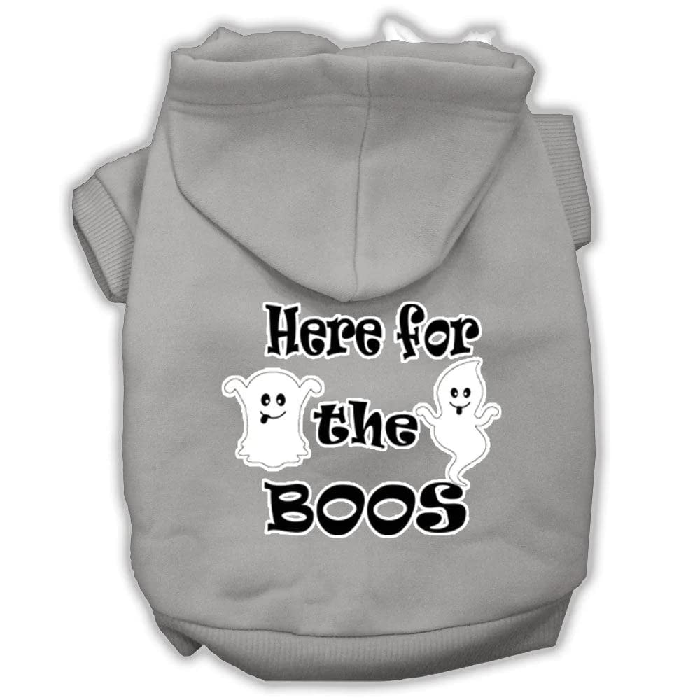 Halloween Pet, Dog & Cat Hoodie Screen Printed, 'Here For The Boos' Brown 3Xl (25-35 Lbs.)
