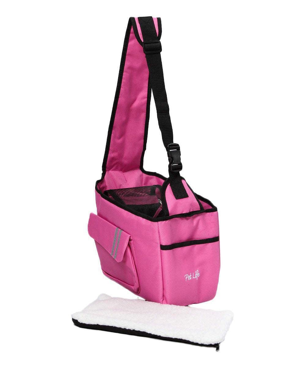 Pet Life DPF05214 Summit Shoulder Dog Carrier, Medium, Pink/Black
