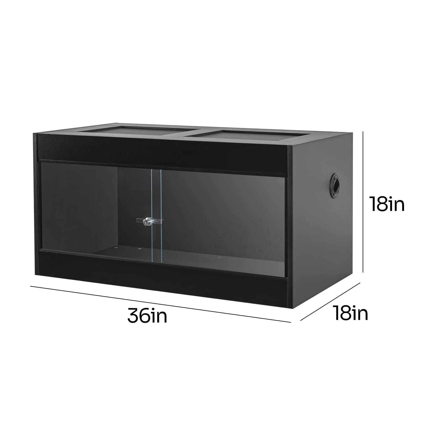 Oiibo 50 Gallon Reptile Original Wood Enclosure, Reptile Terrarium With Double Hinge Sliding Doors And Top Screen Ventilation Bl