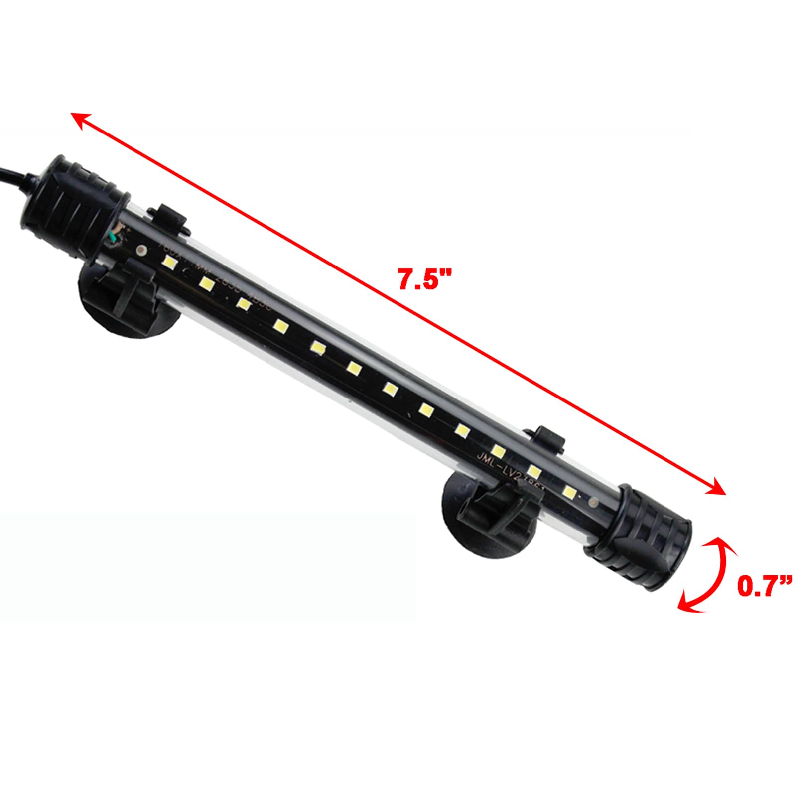 Aquaneat Aquarium Led Submersible Light 7.5 Inch Underwater Stick Strip Bar Lamp Fish Tank (White)