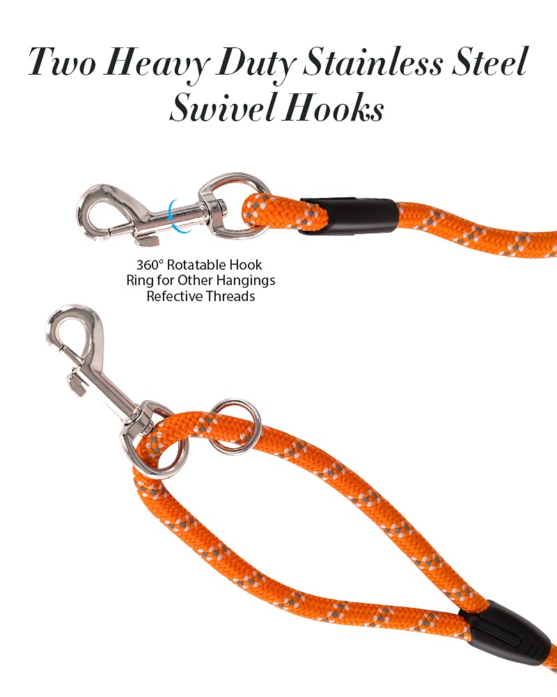 (2 Pack) Long Dog Leash For Dog Training 15Ft/30Ft/50Ft, Dog Rope Check Cord With Reflective Thread For Large Medium Small Dogs,