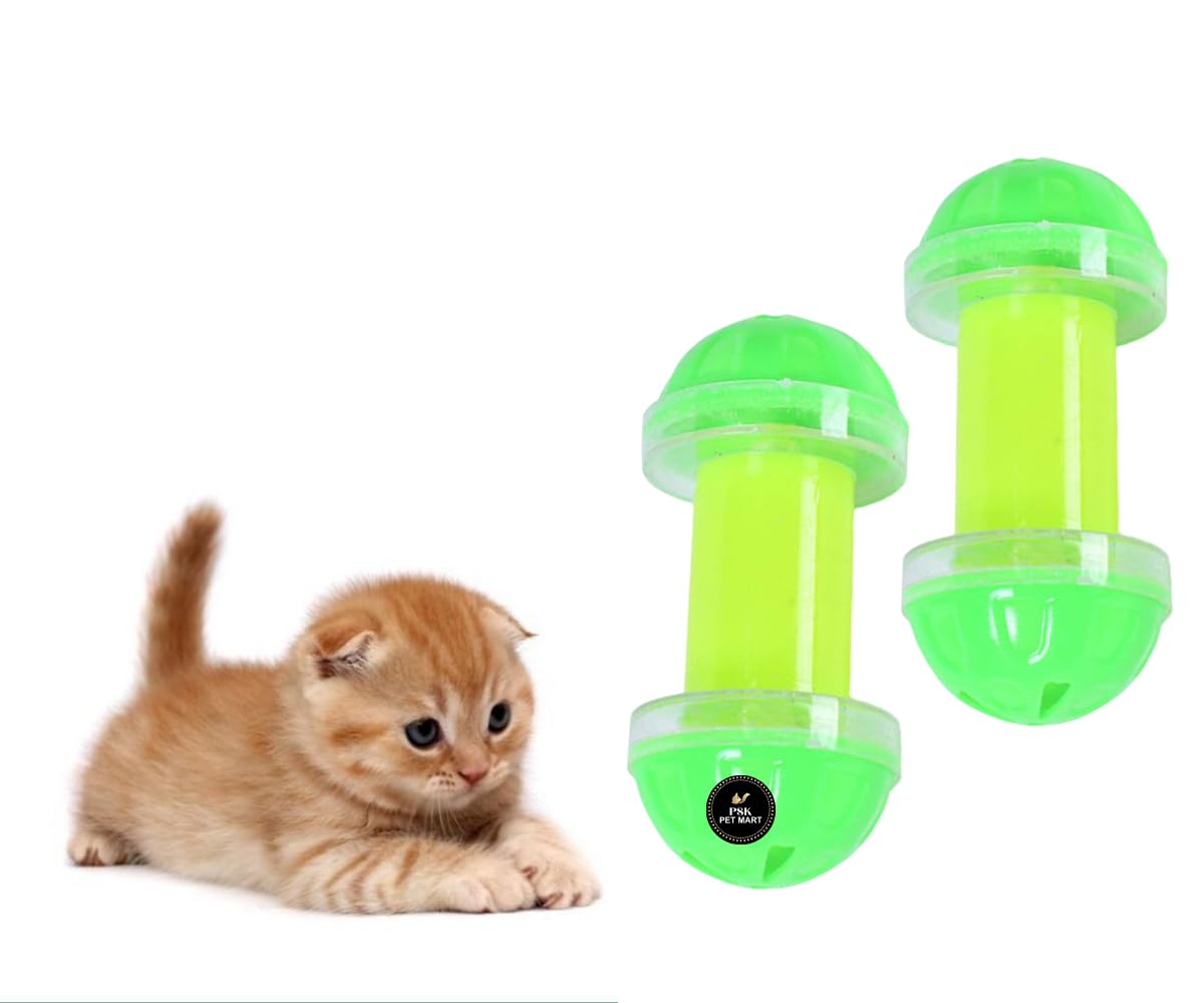 Psk Pet Mart Soft Silicone Dumbbell Cat Bell Toy  Lightweight & Engaging Jingle Bell For Indoor Cats, Encourages Active Play & 