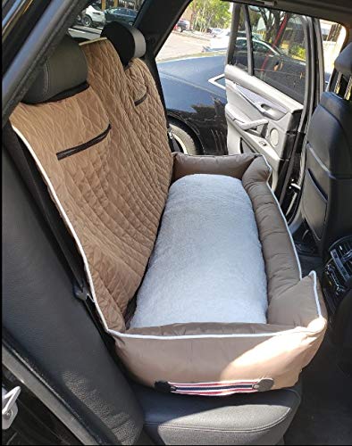 Petbed2Go, Tan, Large Pet Bed Cushion & Car Seat Cover, 52X20X7 (Pet2G100Lt)