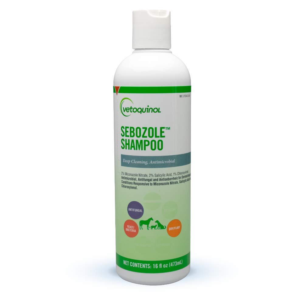 Vetoquinol Sebozole Pet Shampoo With Miconazole Nitrate 2% And Chloroxylenol 1%, 16Oz