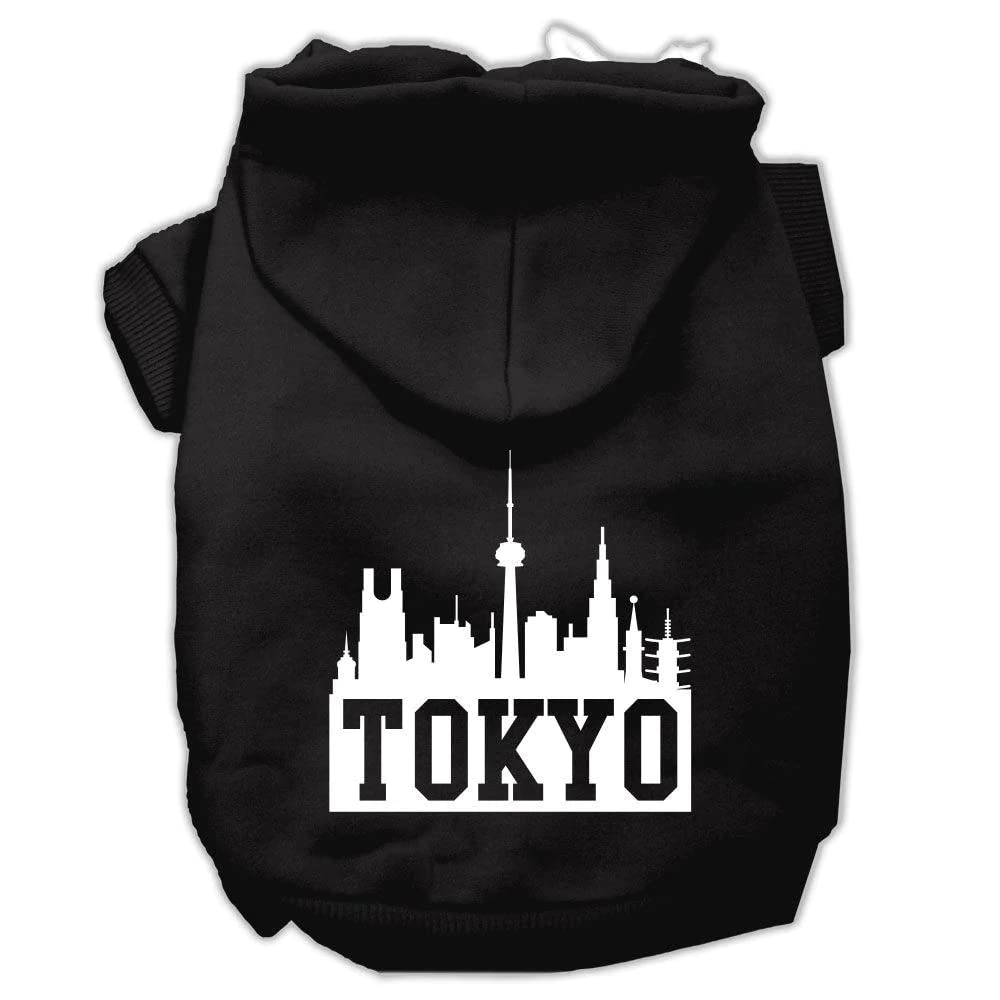 Pet Dog & Cat Hoodie Screen Printed, &quot;Tokyo Skyline&quot; Brown 3XL (25-35 lbs.)