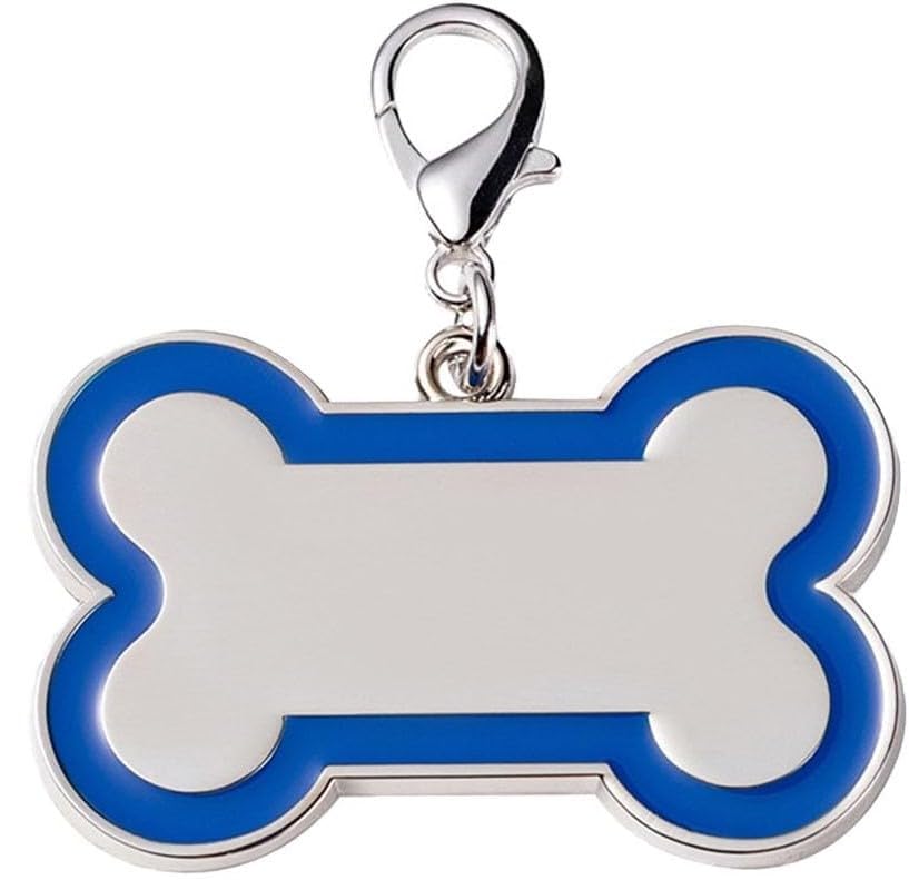 Coolliant Personalized Dog Id Tag For Collar - Laser Engraved, Pet Name Tags For Large Dogs (Bone-Shaped-Large: Blue)