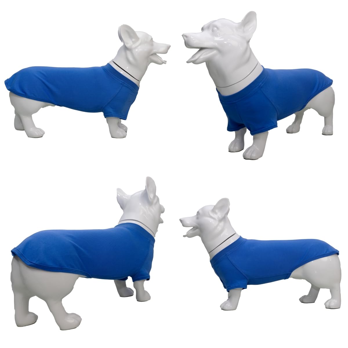 Lovelonglong Pet Clothing Dog Costumes Dachshund Clothes Blank T-Shirt Tee Shirts For Dachshund Dogs,Corgi 100% Cotton Blue D-M