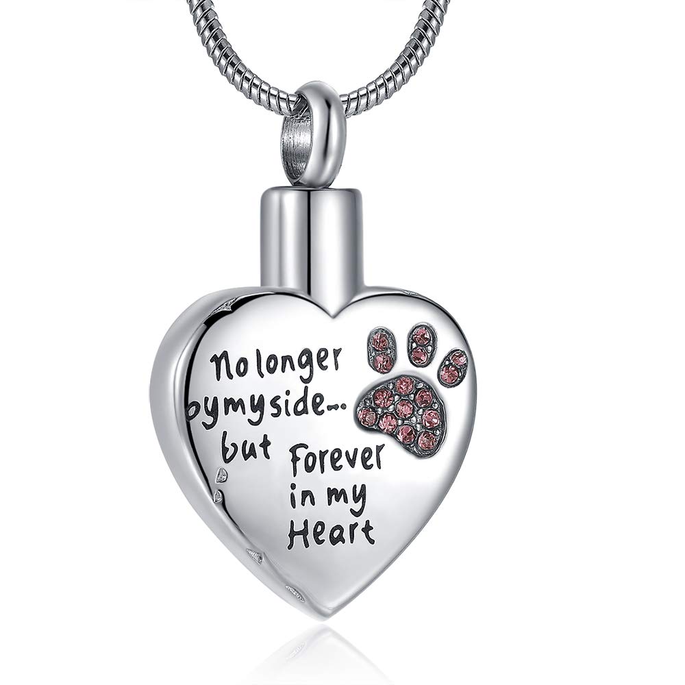 Rimzviux Pet Urn Necklace For Ashes Cremation Jewelry For Ashes For Dog Cat Waterproof Pet Urns For Dog Ashes Necklace (Light Pink)