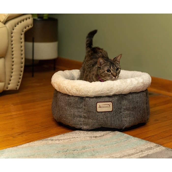 Armarkat Cozy Cat Bed in Beige and Gray C105HHS/MB