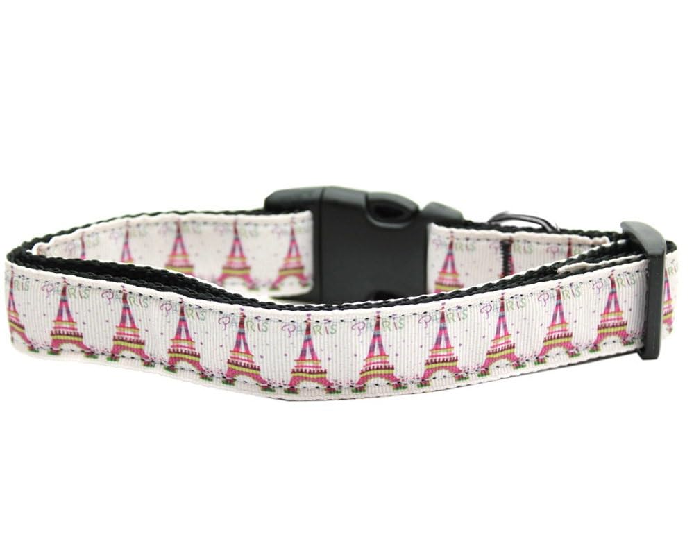 Pet Dog & Cat Nylon Collar or Leash, &quot;Eiffel Tower&quot; MD Collar
