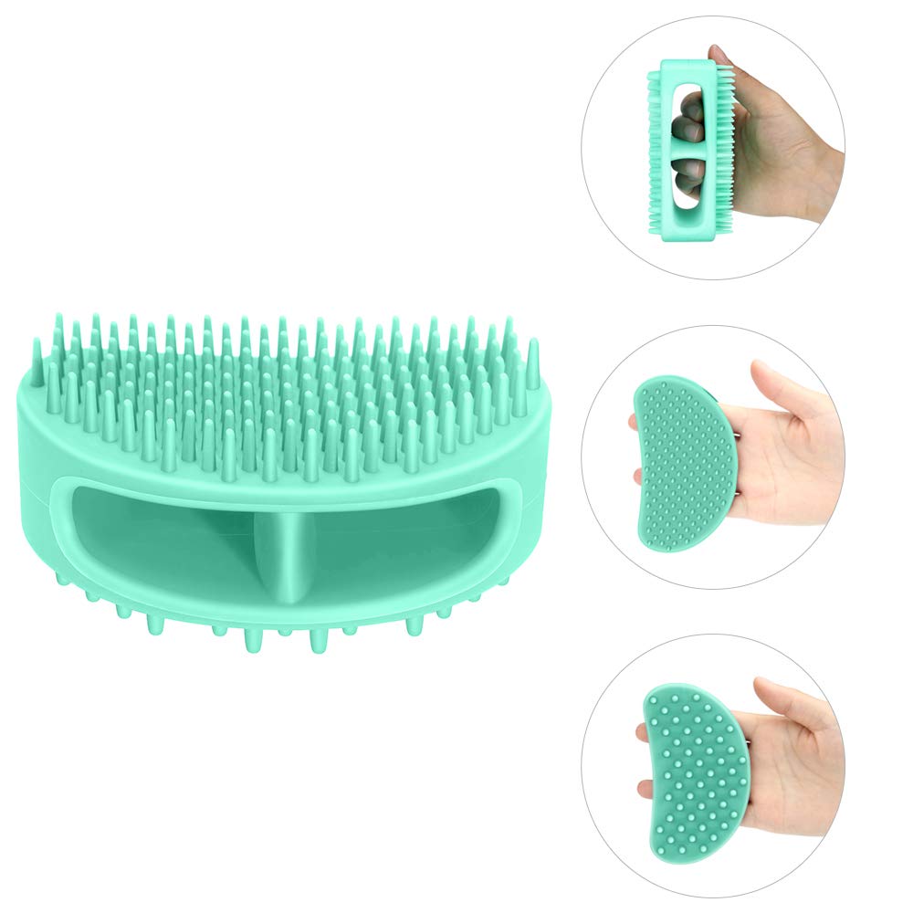 Famobest Dog Brush & Cat Brush, Soft Silicone Dog Grooming Brush, Pet Bath & Massage Brush For Cats And Dogs With Short Or Long Hair, Cat Slicker Shedding Hair Brush For All Pet Sizes Teal