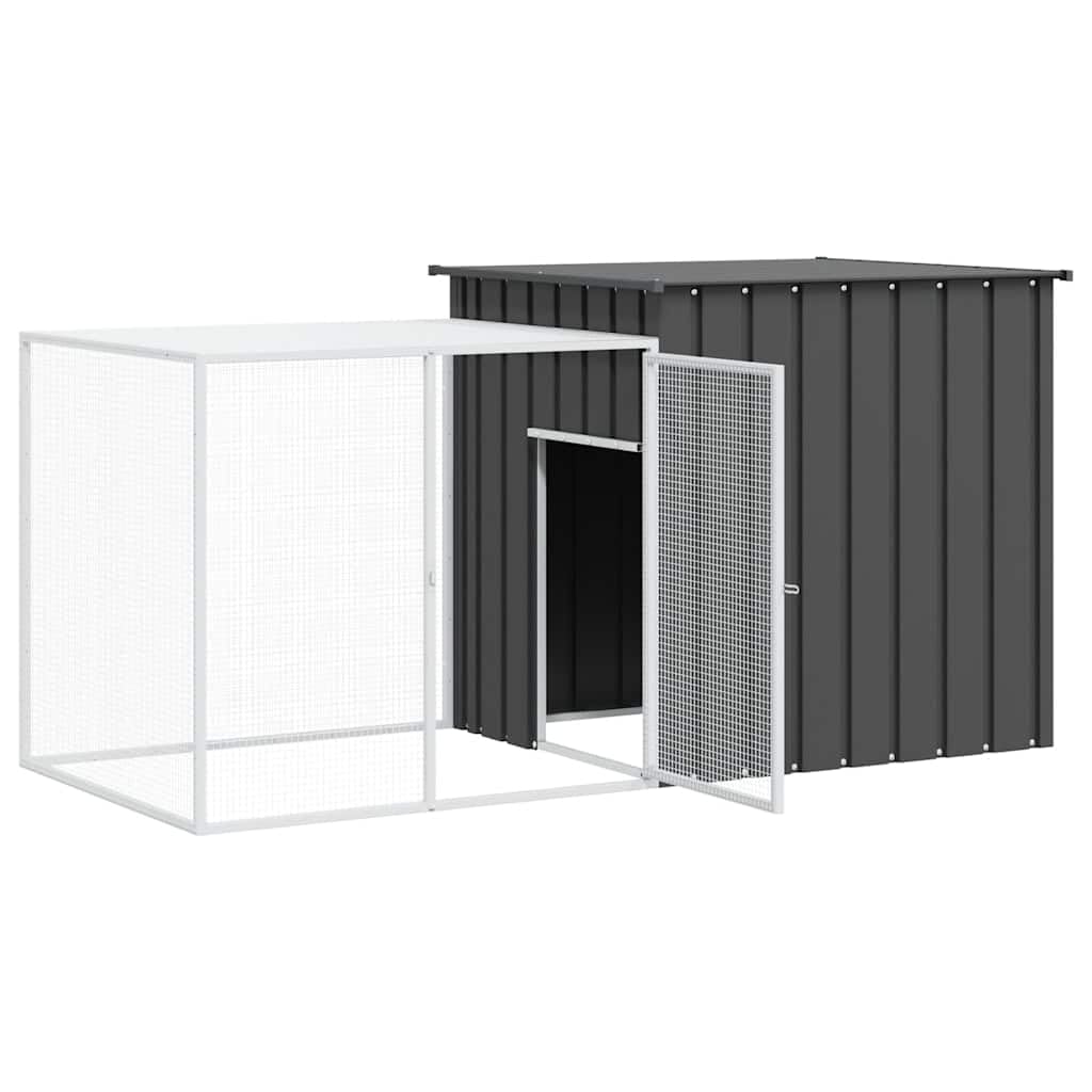 vidaXL Rabbit Cage for Indoor/Outdoor Use - Spacious Design with 78.7x35.8x39.4 Dimensions, Galvanized Steel Construction, Anthr
