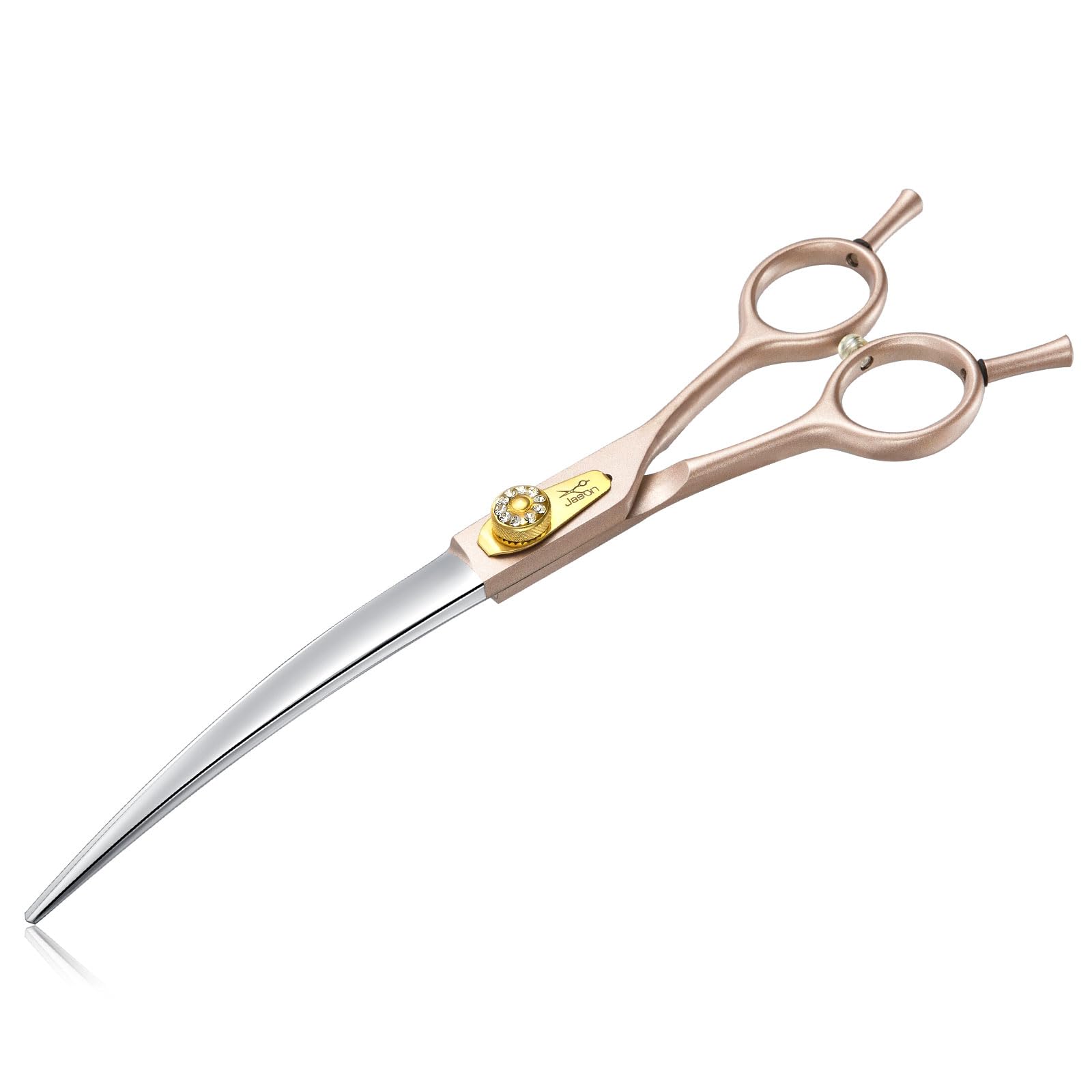 Jason Professional Dog Grooming Scissors - 7 Inch Curved Shear Japanese 440C Stainless Steel Dog Scissors With Diamond Screw, Ro