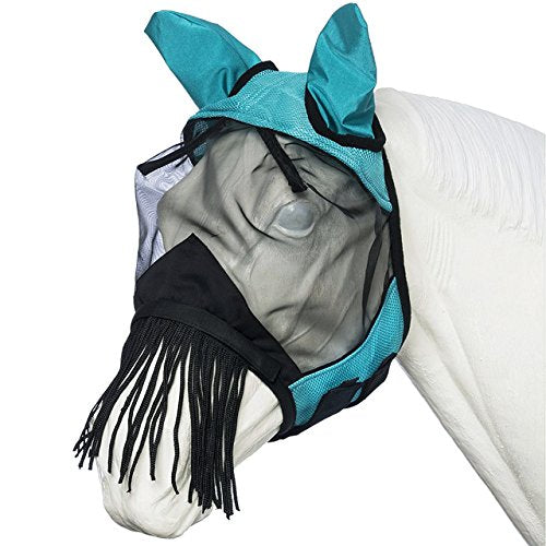 Tough 1 Deluxe Comfort String Nose Fly Mask Turquo