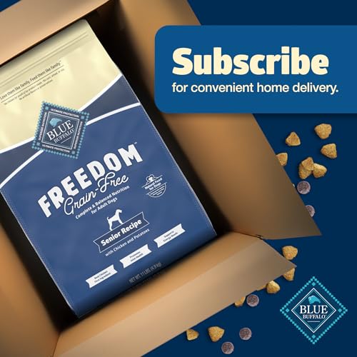 Blue Buffalo Freedom Grain-Free Senior Dry Dog Food, Provides Energy To Stay Active, Made in the USA with Natural Ingredients, C