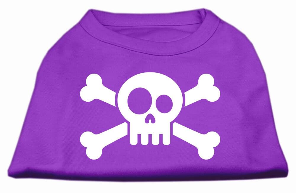 Mirage Pet Products Skull Crossbone Screen Print Shirt for Pets, X-Small, Purple