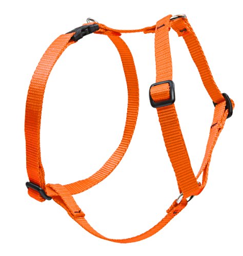 Lupinepet Basics 1' Blaze Orange 24-38' Adjustable Roman Dog Harness For Large Dogs