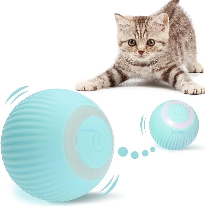 Dozera Automatic Rolling Cat Ball, Interactive Moving Smart Pet Toy Exercise Ball For Kitten Playing Attract Cats, Led Light, Us