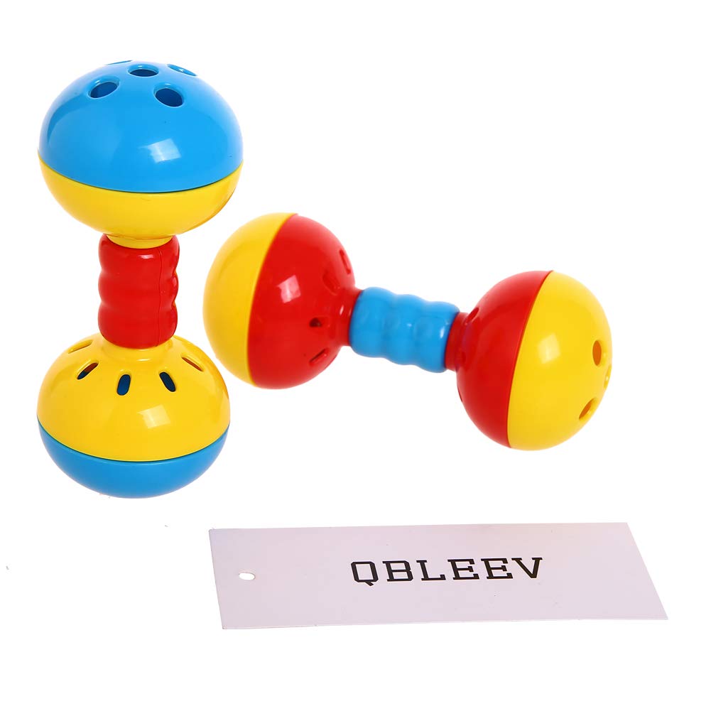 Qbleev Parakeets Conures Toys, Bird Rattles Bells Foot Toys, Enrichment Barbell Ball Toys, Play Gym Activity Center Cage Accesso