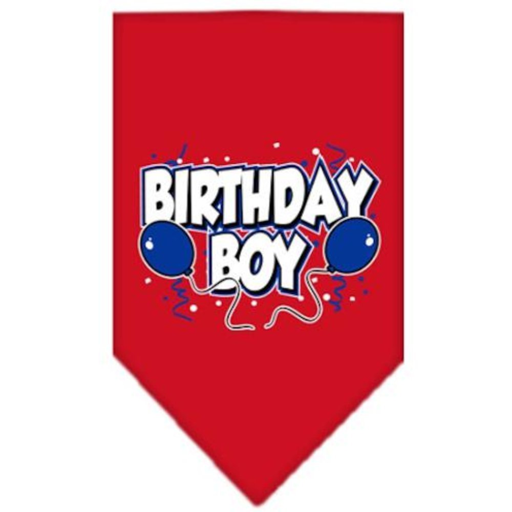 Pet and Dog Bandana Screen Printed, &quot;Birthday Girl -or- &quot;Birthday Boy&quot; Red Birthday Boy (Small)