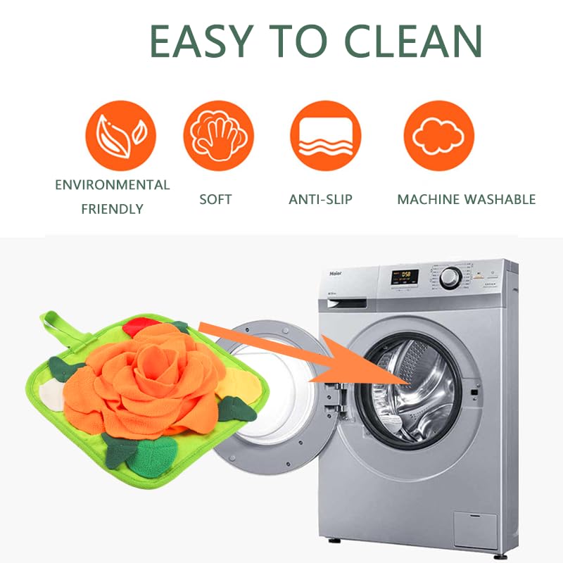 Loperdeve Rabbit Foraging Mat Snuffle Mat For Small Animals Rabbit Toy 11.8''X11.8'' Rabbits Snuffle Mat Pets Interactive Feedin