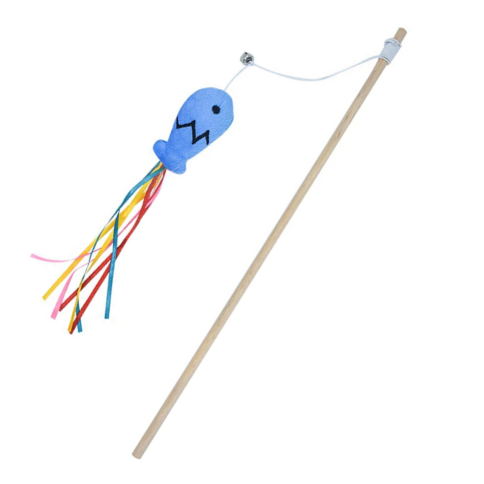 Enakshi Cat Wand Toy Cat Teaser Wand Fun Playing Scratching Interactive Kitten Toys Blue|Pet Supplies|Cat Supplies|Toys|Package 