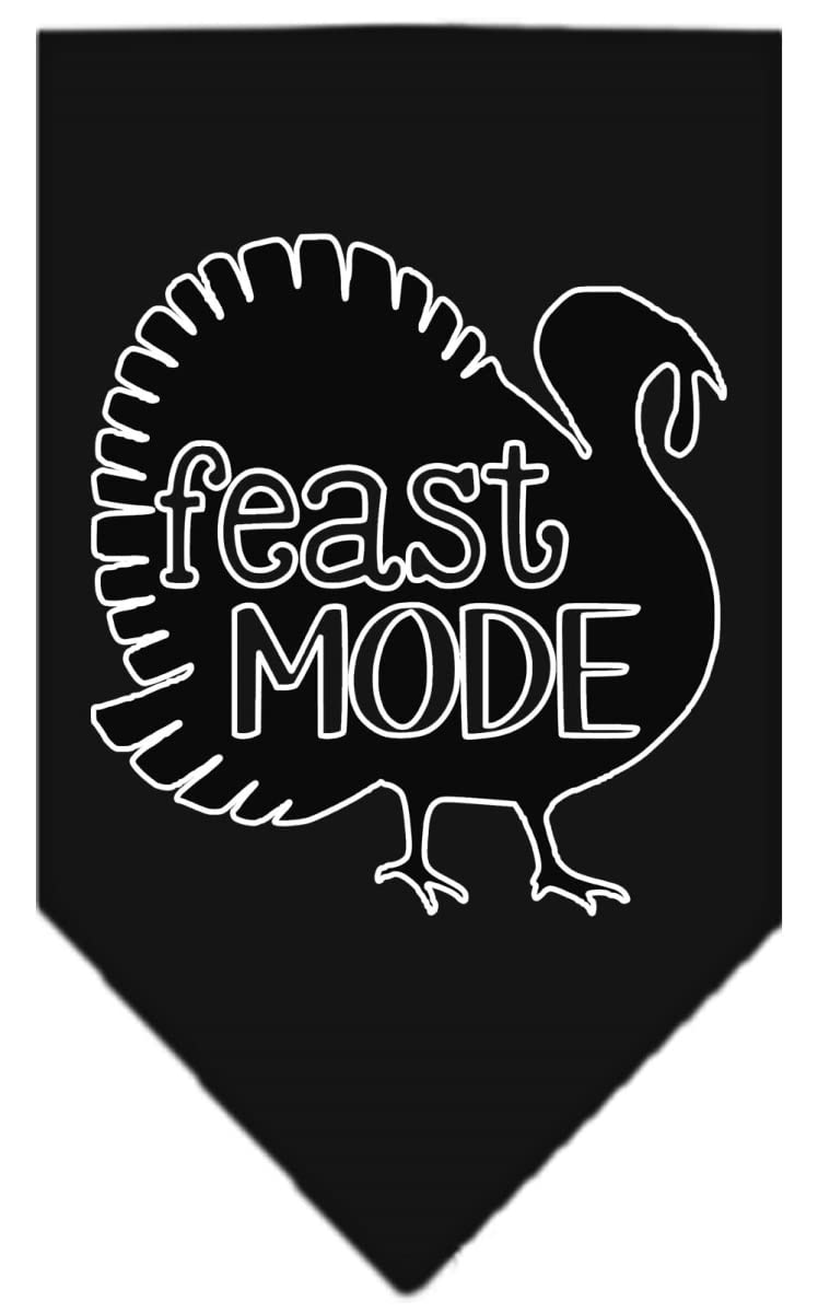 Mirage Pet Product Feast Mode Screen Print Bandana Black Small