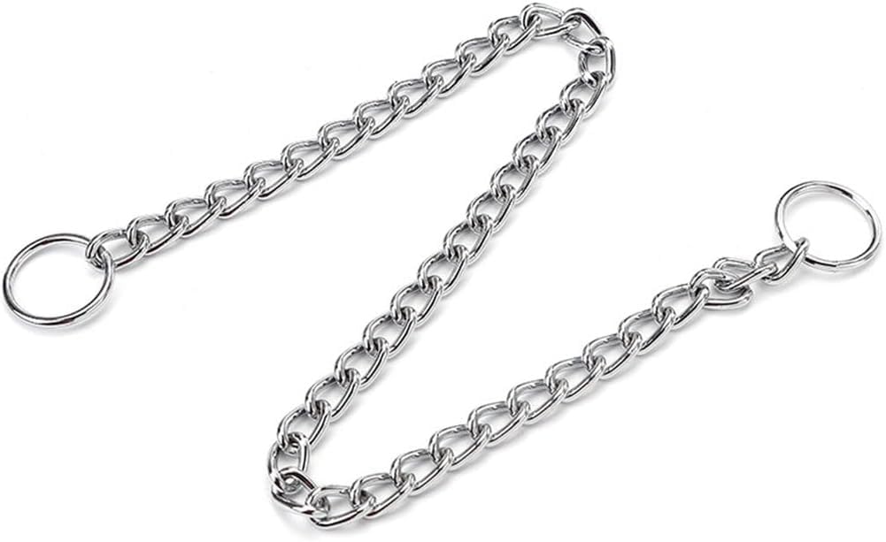 Dog Chain Collars, Metal Choke Link Dog Collar Choker Training Heavy Duty Slip Martingale Puppy Collars For Xs Small Medium Larg