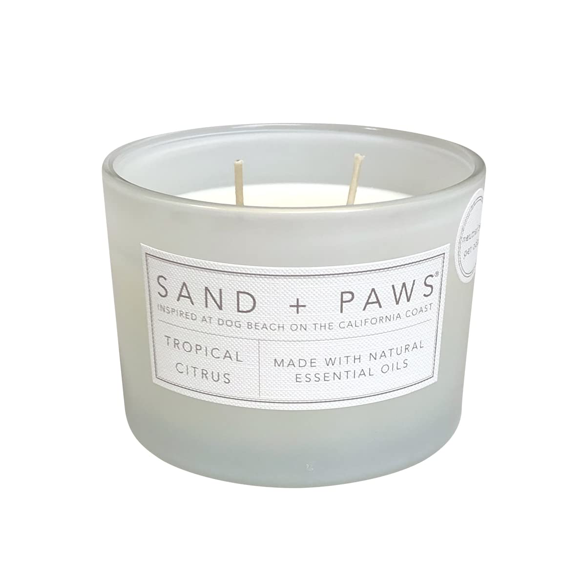 Sand + Paws Scented Candle - Tropical Citrus - Additional Scents and Sizes -Luxurious Air Freshening Jar Candles Neutralize pet